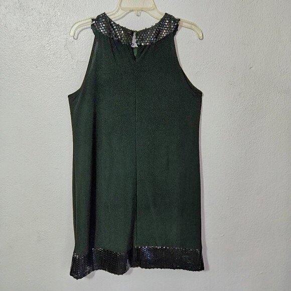 FASHION BUG SEQUINED NECK AND HEMLINE BLACK WOMEN'S PARTY/EVENING DRESS SZ 12 - Picture 2 of 7